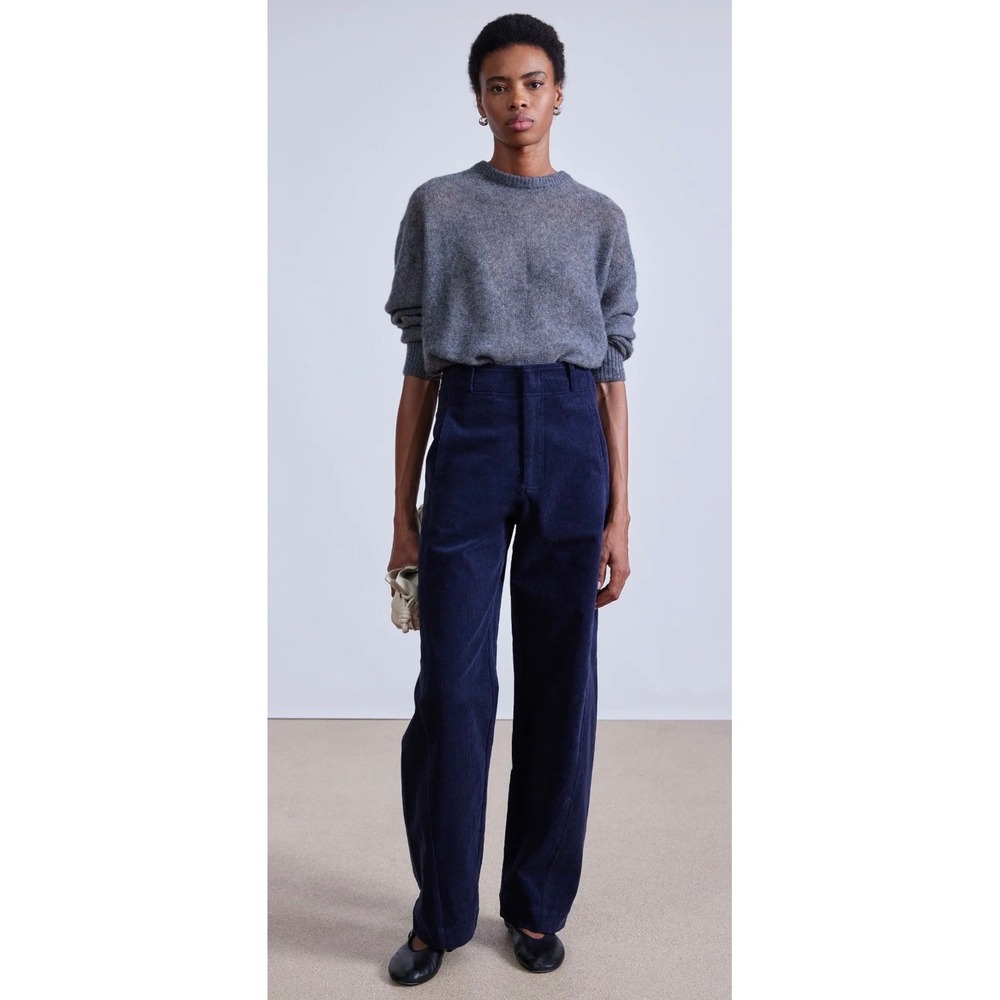 Apiece Apart Meridian Barrel Pant Navy Blue Corduroy sz 4 Full Length